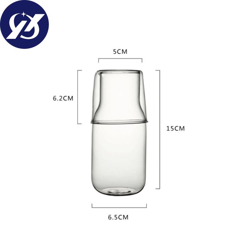 Japanese Style Transparent Candy Color Glass Teacup Set Simple Heat-Resistant Drinking Juice Cup With Tea Pitcher Water Bottle