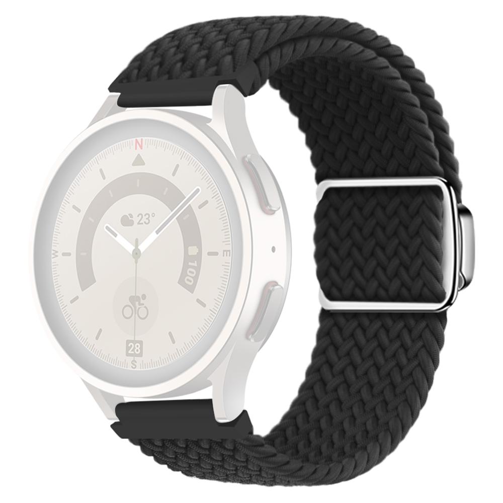 

Нейлонові ремінці для годинника для Samsung Galaxy Watch6/Watch6 Classic/Watch 5/Watch 5 Pro/Watch4 20 мм ремінець на зап ястя Black