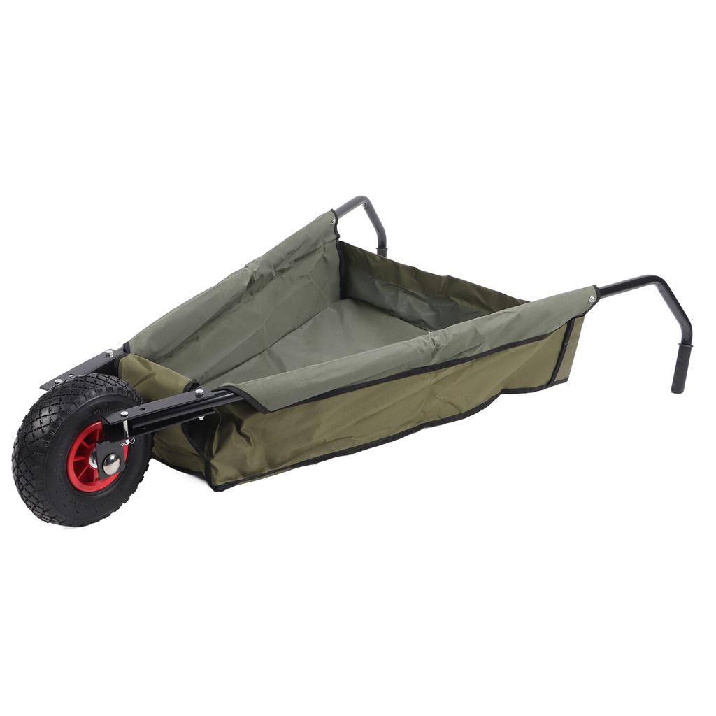 Collapsible Garden Wheelbarrow Steel Tube Large Capacity Bag Foldable Yard Cart for Grass Weeds Bark Soil