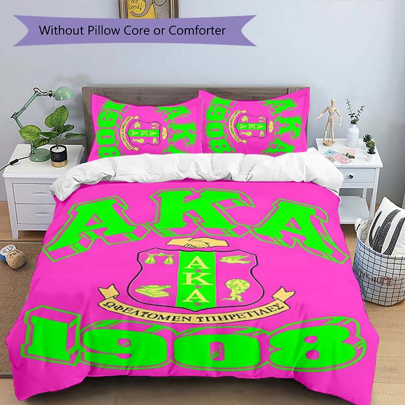 3pcs AKA Logo2 Pattern Bedding Set Duvet Cover Set Includes Duvet Cover &pillowcases, Perfect All Season Bedroom Decoration & Gift