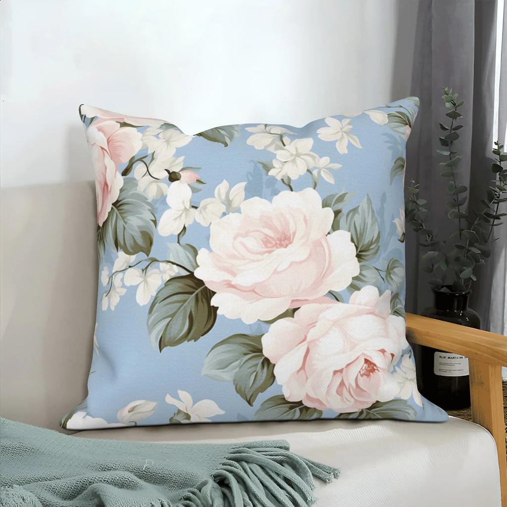 Pink Floral Home Decor Spring Flower Pillowcase Living Room Wedding Pillowcase Sofa Square Cushion Cover