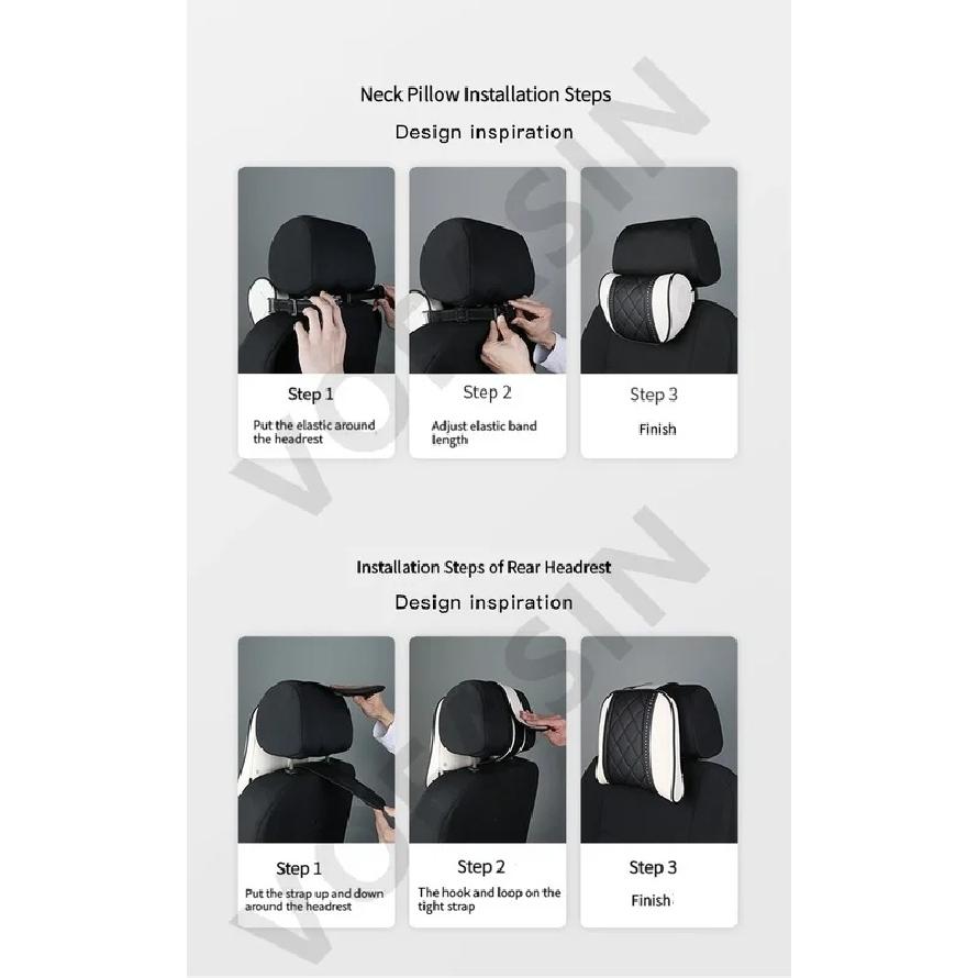 NAPPA Leather Car Neck Pillow For Mercedes Benz Maybach S-Class Headrest Car Travel Rea Seat Support Cushion Interior Accessorie