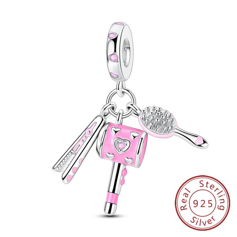 New Original Copper Charms Beads Pendant Owl Bow Round Simple Zircon Beads For Women Fine Jewelry Making