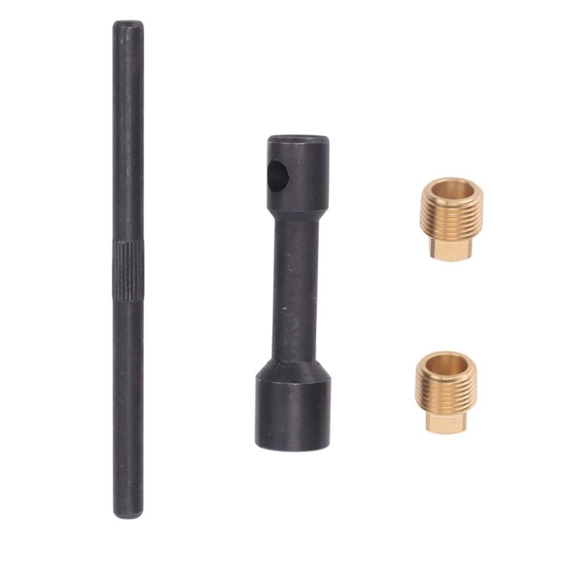 Marine Drain Stopper and Wrench Set with Brass Construction for Boat Drain Port Installation and Removal Tasks