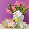 500 Sheets/Roll Colorful Small Tulip Flower Laser Stickers, Holiday Decoration Material, Self-Adhesive Sealing Labels