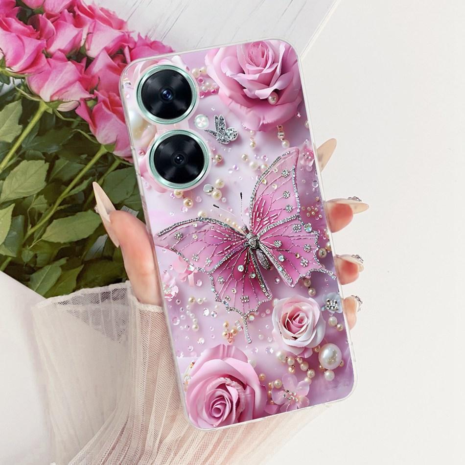 For Huawei Nova 11i Cute Flower Butterfly Cat Painted Case For Huawei Nova11i MAO-LX9 Soft Silicone TPU Phone Cases