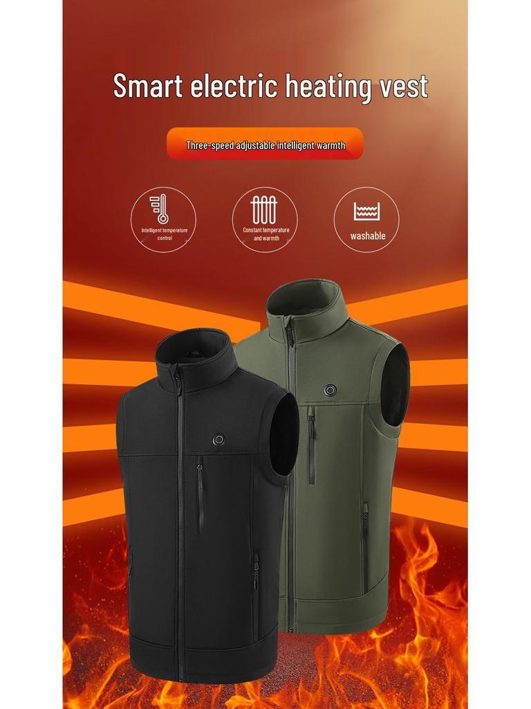 USB Heated Soft Shell Winter Vest with Smart Temperature Control