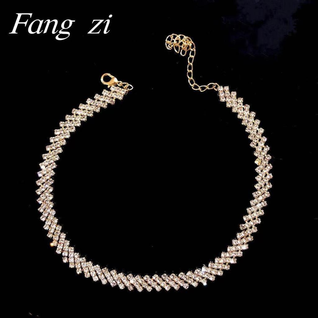 Elegante Diamant-Choker-Halskette - Japanischer & Koreanischer Stil Trendige Schlüsselbeinkette