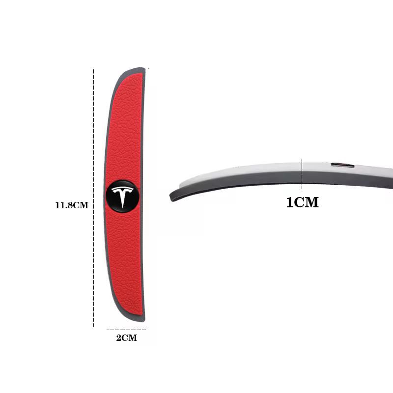 ALK1 4Pcs Rubber Anti Collision Strip Car Door Rearview Mirror Protector Stickers For Tesla Model 3 Y S X Cybertruck Juguete Roadster