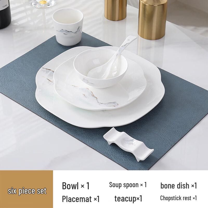 Chinese Mountain Ruyi 6-Piece Bone China Dinnerware Set