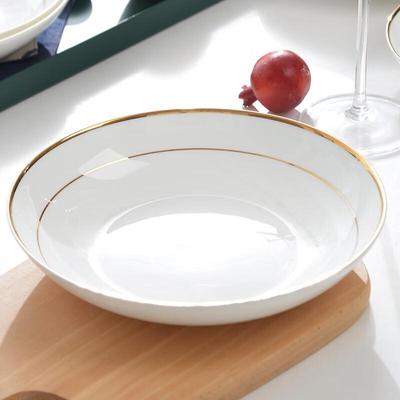 Fenfei European Style Gold Rim Dinner Plate