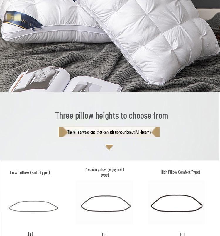 Twisted Star Hotel Neck Support Pillow - 48x74cm, Non-Collapsing, High & Low Design, Washable Core