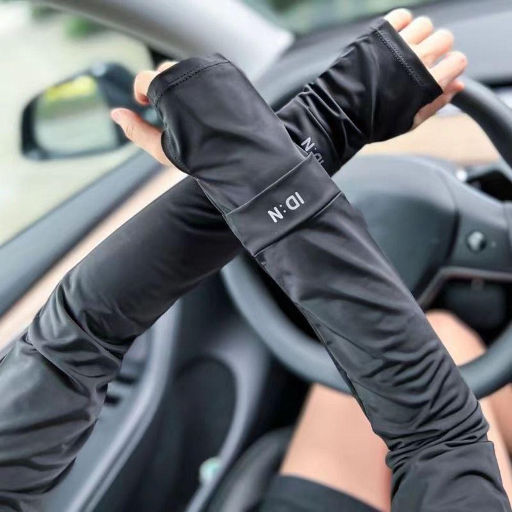 Sun Protection Ice Silk Sleeves Anti-UV Cycling Gloves Breathable Sunscreen Sleeve  Women/men