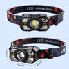 פנס ראש חזק נטען פנס ראש עם חיישן תנועה אור אדום לקמפינג רכיבה על אופניים טיולים