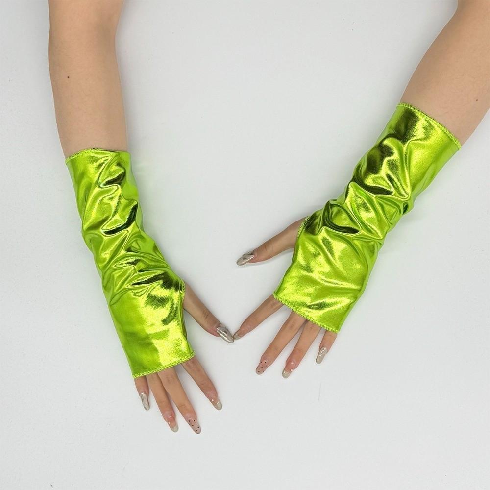 Solid Color Fingerless Mittens Imitation Leather Rock Gloves Punk Style Short Gloves  Friend Gift