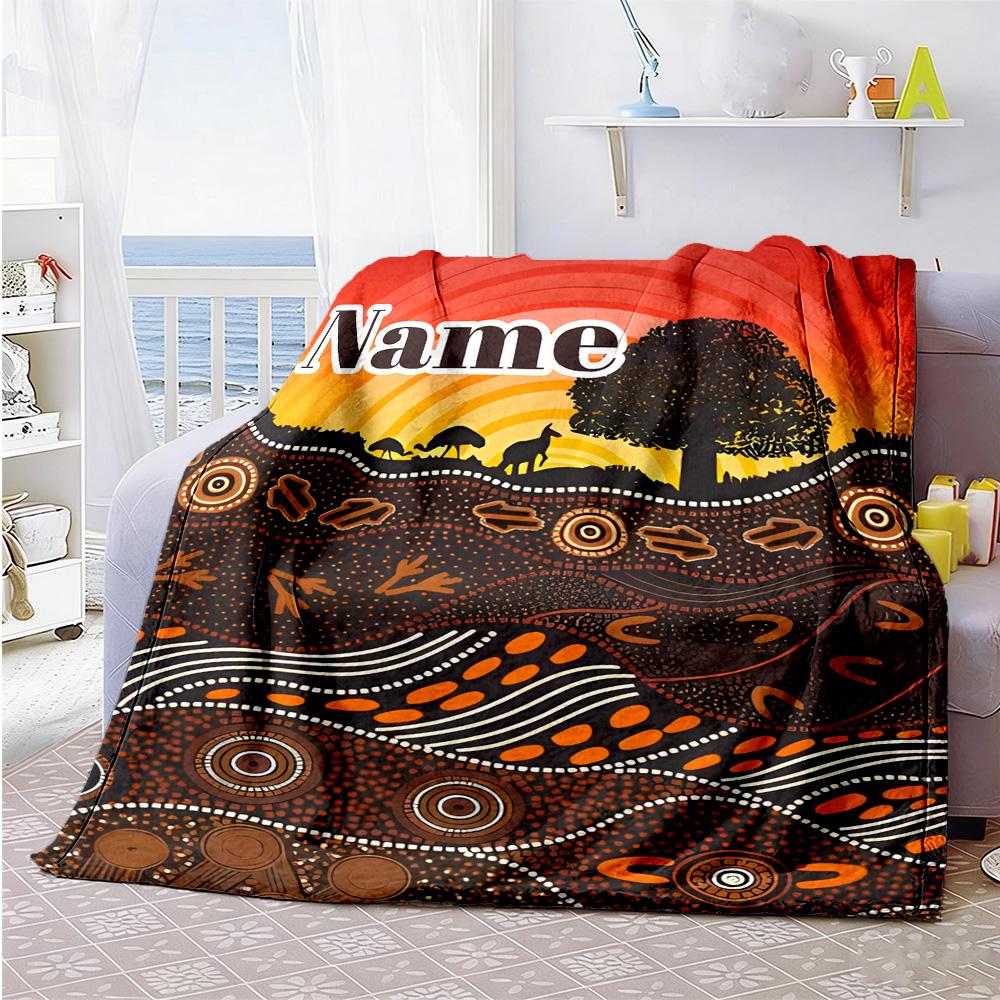 Land Customize Text Blanket Gift Customizable Blanket Soft & Cozy Suitable for Couch Livingroom Living Room Home Decor Four Seasons Universal
