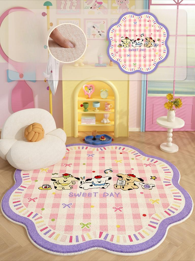 Irregular Shape Bedroom Decor Cute Carpet Cartoon Style Carpets for Living Room Fluffy Soft Bedside Floor Mat Thickend Plush Rug