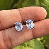 925 Sterling Silver 8x6mm Natural Blue Sapphire Oval Gemstone Earring Certified