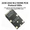Mini PCIe WiFi Interfaces Adapter Card for 2230 2242 NVMe M.2 SSDs