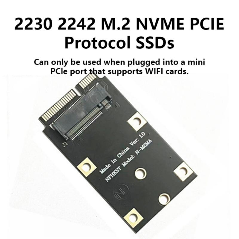 Mini PCIe WiFi Interfaces Adapter Card for 2230 2242 NVMe M.2 SSDs