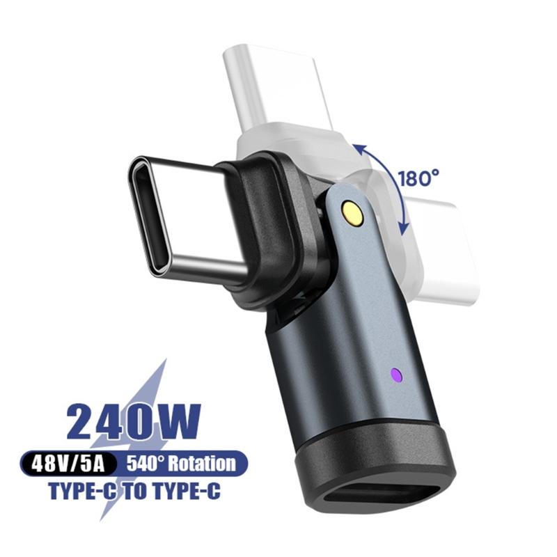 Προσαρμογέας USB C σε C 180° Περιστρεφόμενος PD 240W Γρήγορη Φόρτιση 480Mbps Συμβατός για Τηλέφωνο, Φορητό Υπολογιστή, Tablet Γρήγορη Τροφοδοσία Συσκευών