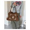 Hobo Bag Women Faux Leather Large Capacity Embroidered Drawstring Daily Commute