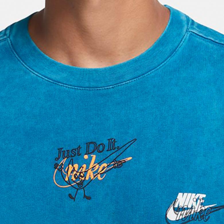 New Nike Drop Shoulder Sleeve T Shirt Men's Blue DC2729-301