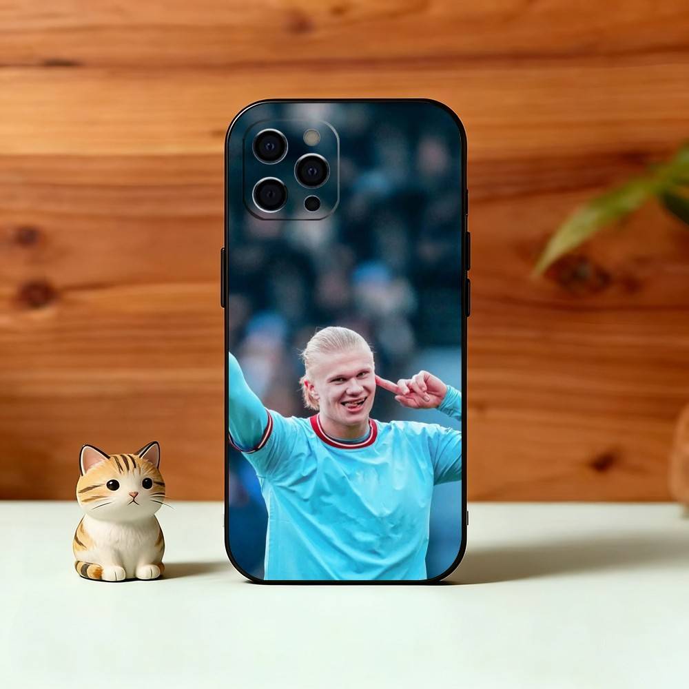 Football Star E-Erling H-Haaland Phone Case For iPhone 17, 16,15,14,13,12,11 Plus,Pro Max, Others Soft Black Cover
