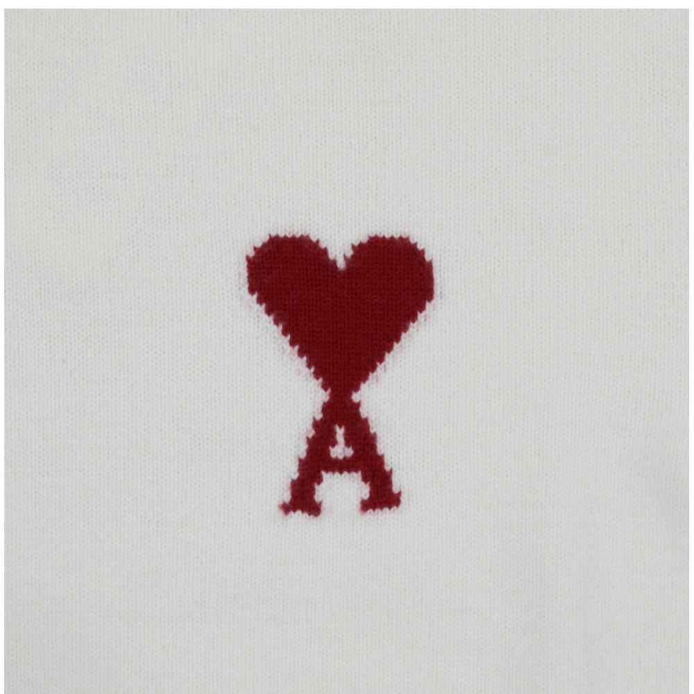 Ami Big Heart Logo Intarsia Turtleneck Knit Unisex Model  Uks839 018 154