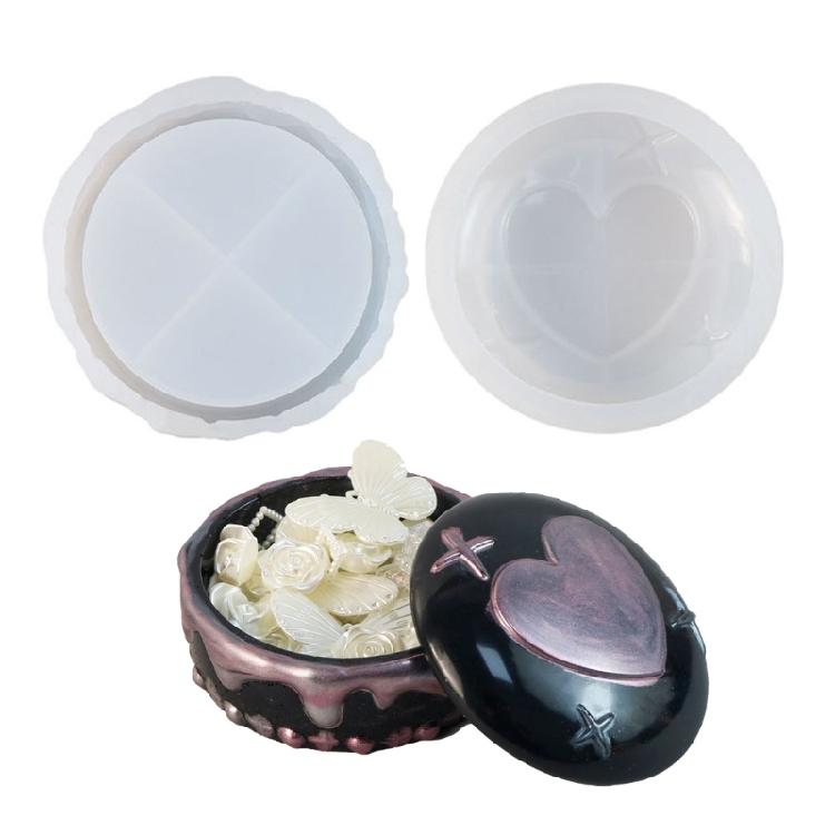 

Heart Cake Shape Silicone Molds Crystal Epoxy Resin Mold DIY Crafts Plaster Tool 1