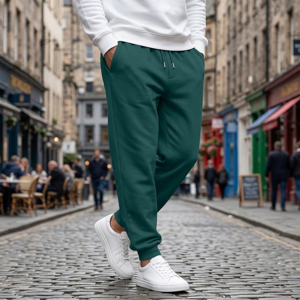 Casual joggingbroek voor heren met elastische tailleband en taps toelopende pijp voor sportkleding