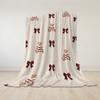 Creme Weihnachtsteddy Flanelldecke Warm Weich Halloween Weihnachten Sofa Warm Gemütlich Dekoratives Dekor Geschenk für Alle Jahreszeiten