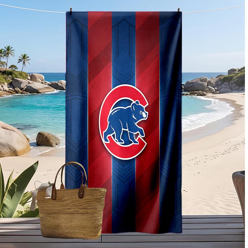 Chicago Cubs Print Beach Towel Soft Portable Quick?dry Towel For Pool Summer Vacation Outdoor Sport