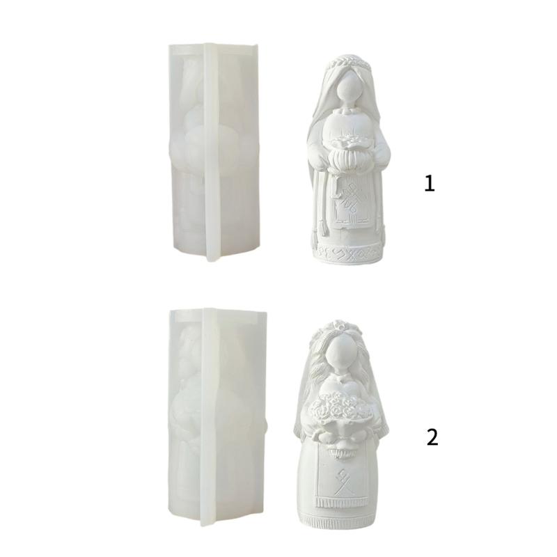Bride Silicone Molds Hand-Making Supplies Home Ornament Moulds for Crafting Unique Candle Soaps and Decorative Items