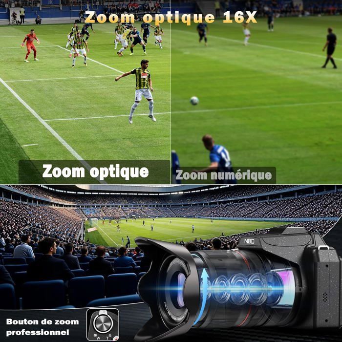 8K 64MP Digital Camera with Autofocus, 16X Optical Zoom, 3" 180° IPS Screen, WiFi, 64GB Card