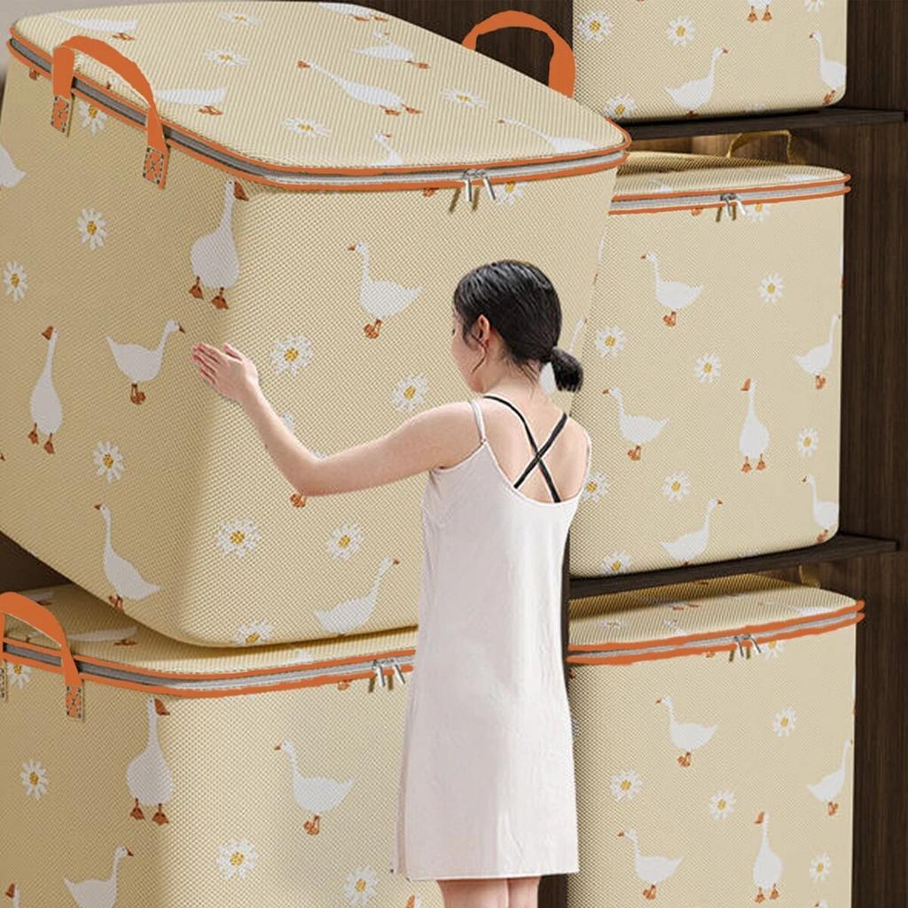 Quilt Organizer Aufbewahrungstasche mit Griff, tragbar, faltbar, Quilt-Tasche, Kleiderschrank, Kleidung, Aufbewahrung, staubdicht, Organizer mit großer Kapazität