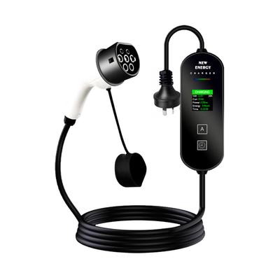 Ladegerät für Elektroautos TYP-2 Ladekabel EV Ladestation Wallbox mit LED-Digitalanzeige Elektroladegerät 3,5 KW 5M 8-16A