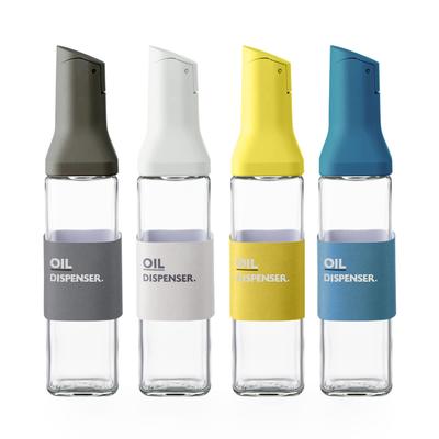 ColorfulHome Láhve na olej a dávkovače sójové omáčky, Bez kapání, Sada 4 kusů, Stylové, Ovládání jednou rukou, Sklo, Nádoby na koření, Dávkovače oleje, Láhev na dresink