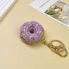Mini Crochet Donut Keychain Colorful Food Shape Key Ring Handmade Knitted Keychain  Bag Pendant