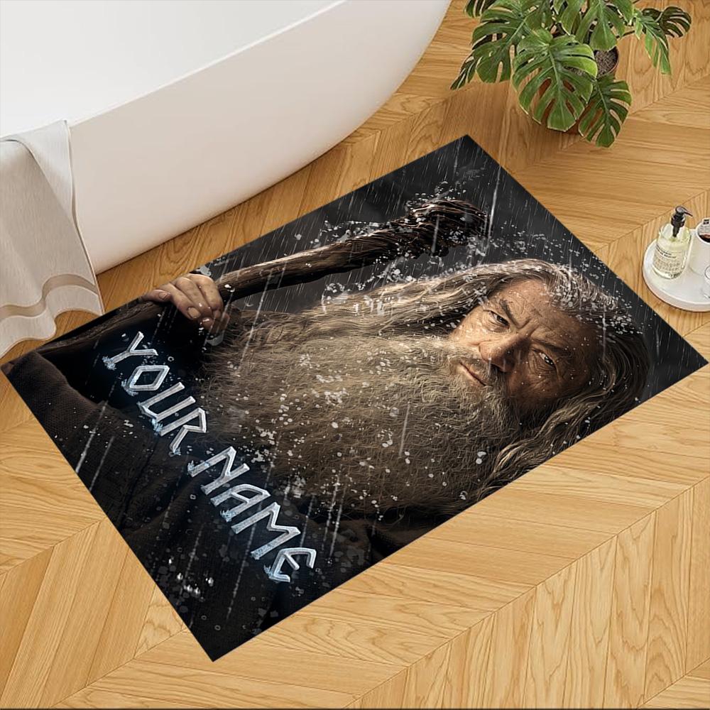 Lord Rings Customized Name Floor Rug Office Rug Design for Balcony Living Rooms Bedrooms Kitchen Antislip Carpet Anime Office Decor