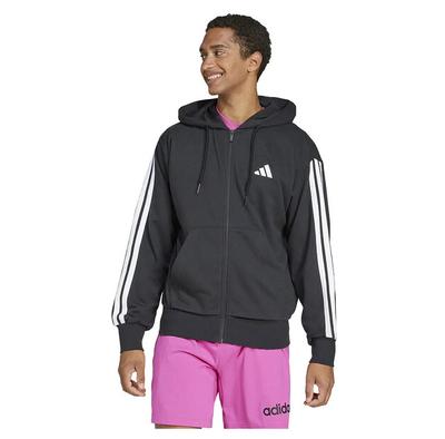 Essentials 3 Streifen French Terry Full-Zip Sweatshirt
