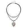Vintage Ethnic Style Leather Cord Necklace Adjustable Length Neckchain For Casual Or Party Outfit Enhancement