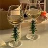 Colorful Christmas Tree Decoration Tall Glass Creative Home Cocktail Cup Korean Style Ins Style Christmas Series Red Wine Glass