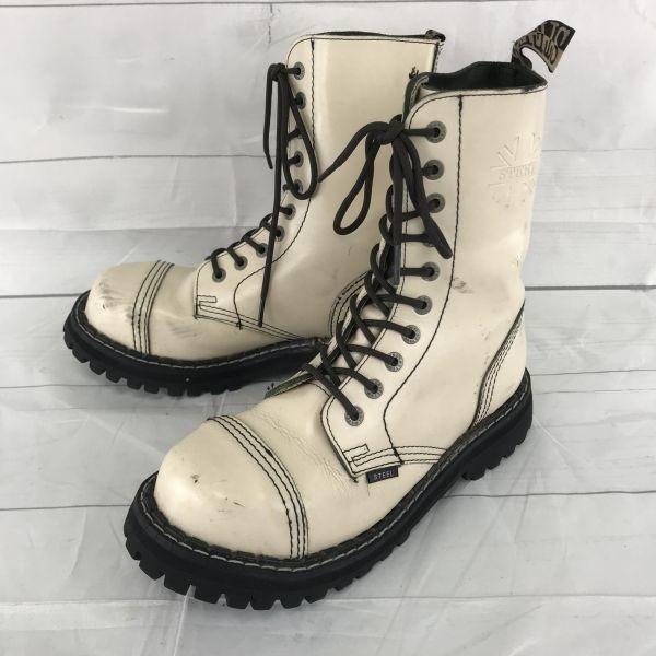

Steel Leather Engineer Boots White Steel Toe Mid Length 24.5(USED)
