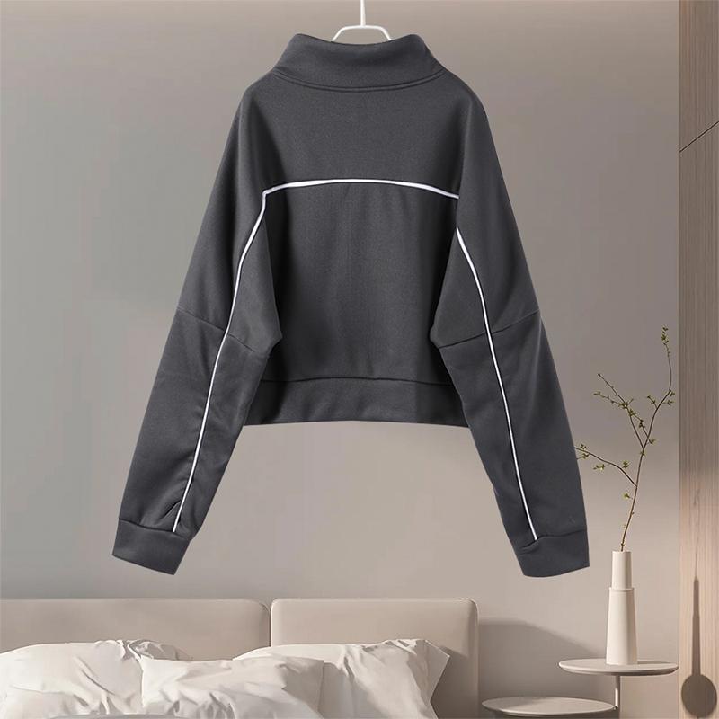 New Casual Set Women Longsleeved Half High Collar Cardigan Sweater Lace Up Striped Pants Women Clothing Fashion Two Piece Suits