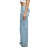Pantalon cargo - Urban Classics - Femme - Taille haute - Denim extensible - Bleu clair