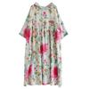 Plus Size Summer Floral Dress Women Hooded Robe Flower Print Loose Vintage Dresses Women's Clothes