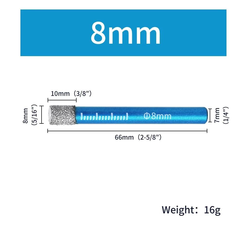 Diamond Brazed Dry Drilling Bit Porcelain Cup Saw Ceramic Marble Granite Tile Hole Opener Hole Saw Cutter 1Pc 5-16mm Round Shank