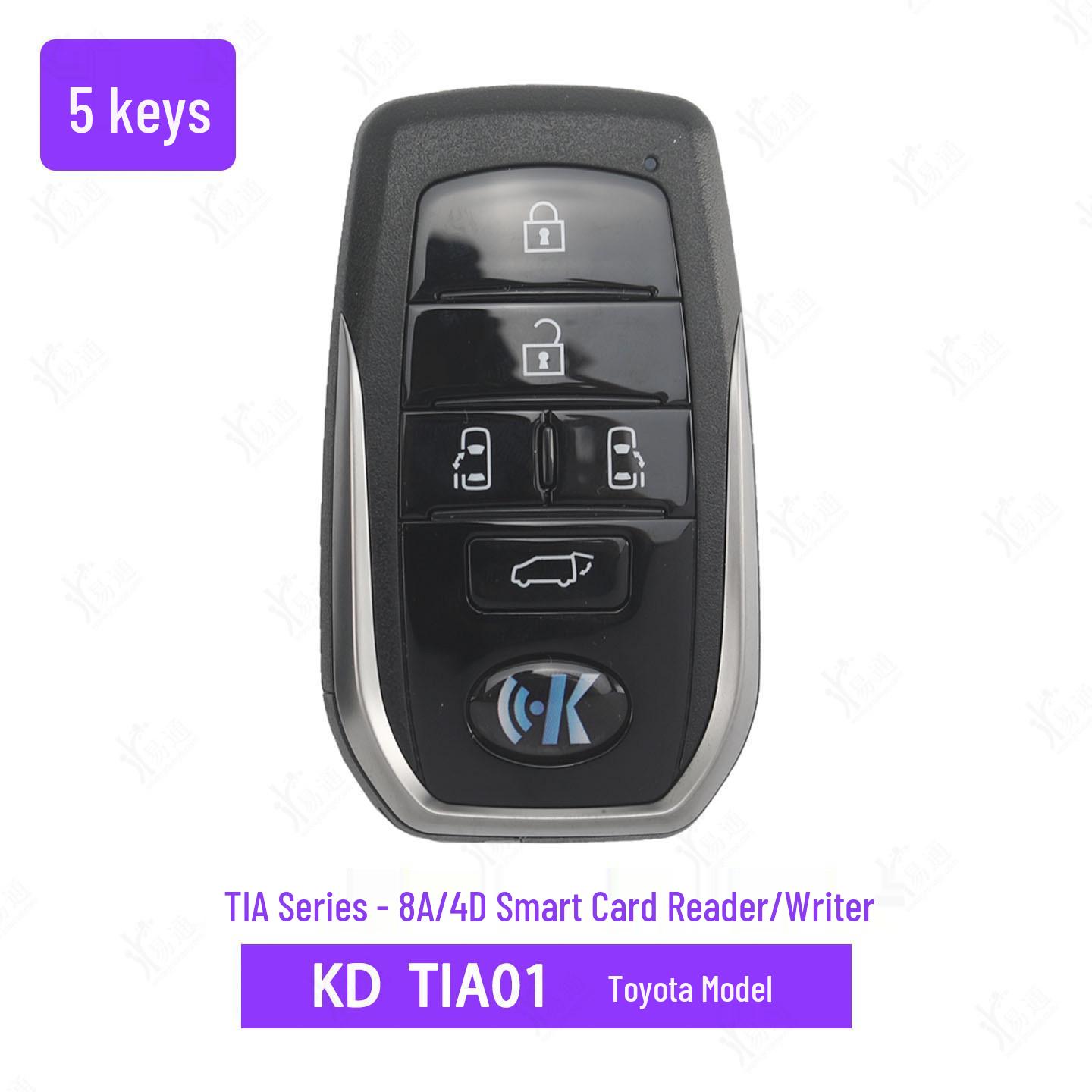 KD TIA01-3 5-Button Smart Sub-key for Toyota Lexus 8A/BA Type Smart Card Keys