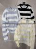 Xiao Wang's Summer Korean Loose-Fit Plus Size Striped Knit Sunscreen Shirt